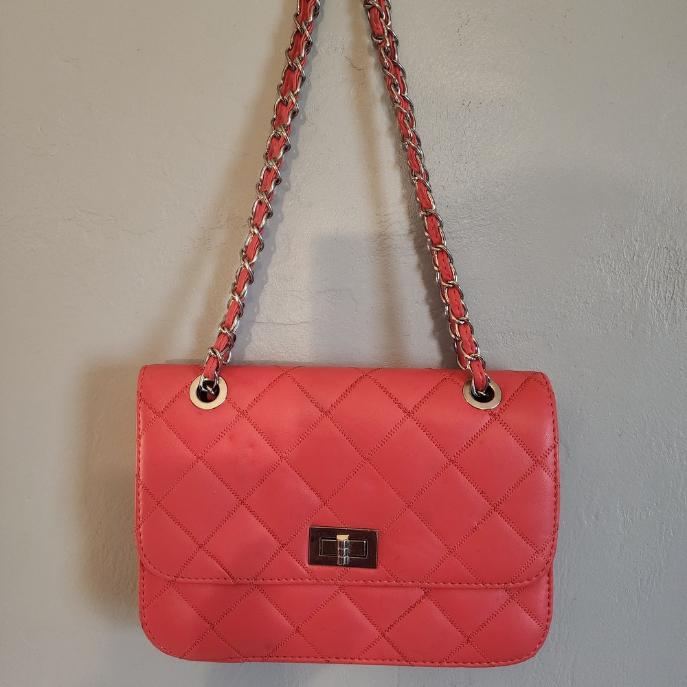 3 For $15! Coral Quilted Shoulder Bag